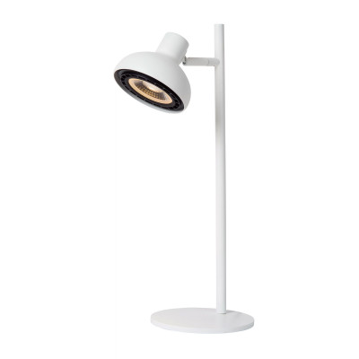 Lucide - Sensas - Lampada da tavolo dal design moderno interamente in acciaio - Colore: Bianco - 1 Lampadina - GU10 - 12W - IP20 - SKU: 30597/01/31