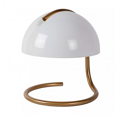 Lucide - Cato - Lampada da tavolo di design con struttura in metallo e diffusore in vetro - Colore: Bianco - 1 Lampadina - E27 - 40W - IP20 - SKU: 46516/01/31