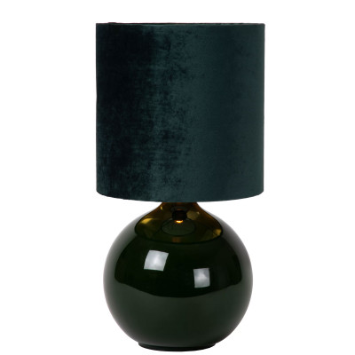 Lucide - Esterad - Lampada da tavolo in vetro dal design moderno con diffusore in tessuto - Colore: Verde - 1 Lampadina - E14 - 60W - IP20 - SKU: 10519/81/33
