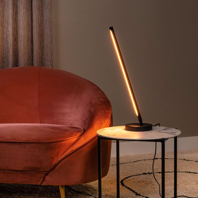  Lucide - Finan - Lampada da tavolo moderna a LED dimmerabile a 3 Step - Colore: Nero - 1 Lampadina Led Integrato 12W - Lumen 500 - Gradi Kelvin 2700k Luce Calda - IP20 - SKU: 68510/11/30 