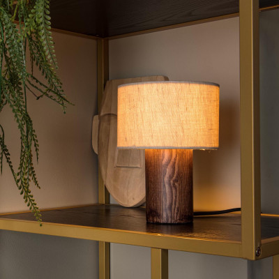  Lucide - Tachina - Lampada da tavolo moderna con base in legno e diffusore in tessuto - Colore: Legno - 1 Lampadina E14 60W - IP20 - SKU: 06525/81/70 