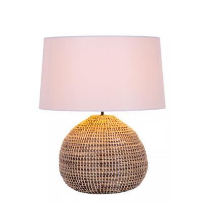  Lucide - Maduka - Lampada da tavolo moderna con base in rattan e diffusore in tessuto - 1 Lampadina E27 60W - IP20 - SKU: 10550/81/43 