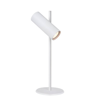 Lucide - Clubs - Lampada da tavolo moderna con struttura in alluminio e diffusore orientabile - Colore: Bianco - 1 Lampadina - GU10 - 40W - IP20 - SKU: 09539/01/31