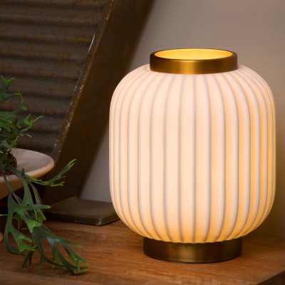  Lucide - Gosse - Lampada da tavolo piccola con struttura in metallo e diffusore in porcellana - Colore: Bianco - 1 Lampadina E14 40W - 20 - SKU: 13535/24/31 