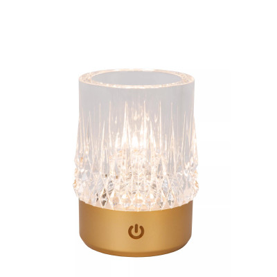 Lucide Lily Lampada da tavolo ricaricabile in metallo e diffusore a led in acrilico Colore: Ottone