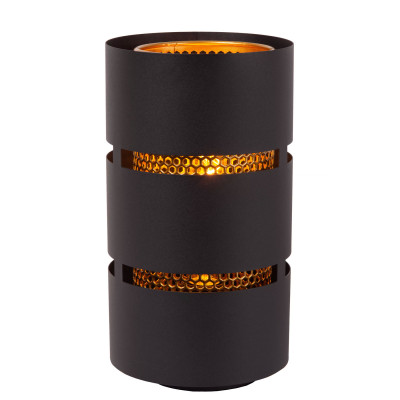  Lucide - Rosas - Lampada da tavolo rotonda con diffusore in metallo dal design moderno - Colore: Nero - 1 Lampadina E27 60W - IP20 - SKU: 21533/01/30 