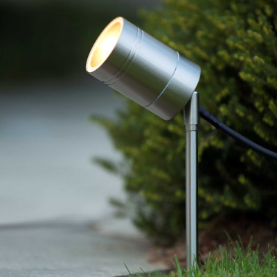 Lucide - Arne LED - Lampada da terra a led da giardino in acciaio con diffusore orientabile - 1 Lampadina GU10 5W - Lumen 350 - Gradi Kelvin 3000k Luce Calda - 44 - SKU: 14868/05/