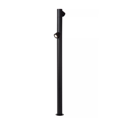Lucide - Ibamba - Paletto luce da giardino alto in alluminio per esterni con 2 LED - Colore: Nero - 2 Lampadine Led Integrato 6W - Lumen 330 - Gradi Kelvin 3000k Luce Calda - IP65 - SKU: 15850/10/30