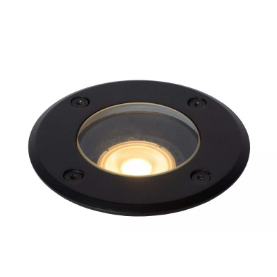 Lucide - Biltin - Lampada da terra da incasso rotonda per esterno con struttura in alluminio - Colore: Nero - 1 Lampadina - GU10 - 35W - 67 - SKU: 11801/01/30
