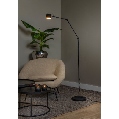 Lucide - Milne - Lampada da terra da lettura con diffusore a LED dimmerabile - Colore: Nero - 1 Lampadina Led Integrato 8W - Lumen 250 - Gradi Kelvin 2700k Luce Calda - IP20 - SKU: 44716/06/30