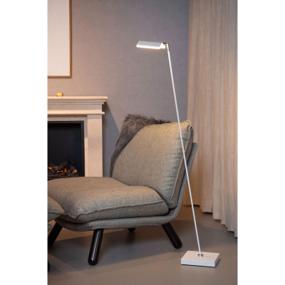 Lucide - Aaron - Lampada da terra da lettura struttura in metallo e diffusore a LED dimmerabile - 1 Lampadina Led Integrato 12W - Lumen 1000 - Gradi Kelvin 2700k Luce Calda - IP20 - SKU: 19730/10/
