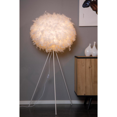 Lucide - Goosy Soft - Lampada da terra moderna con diffusore in piuma - Colore: Bianco - 1 Lampadina E27 60W - IP20 - SKU: 71767/50/31