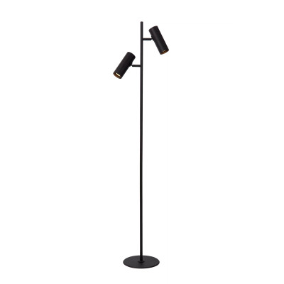 Lucide Clubs Lampada da terra moderna con struttura in alluminio e diffusori orientabili Colore: Nero