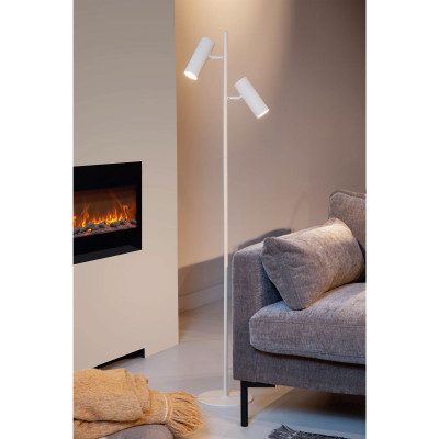 Lucide - Clubs - Lampada da terra moderna con struttura in alluminio e diffusori orientabili - 2 Lampadine GU10 40W - IP20 - SKU: 09739/02/