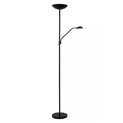 Lucide Zenit Piantana a LED dimmerabile con struttura in metallo moderna con doppio diffusore Colore: Nero