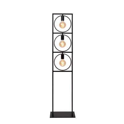 Lucide - Suus - Piantana con struttura in metallo dal design moderno ed elegante - Colore: Nero - 3 Lampadine E27 40W - IP20 - SKU: 00727/03/30