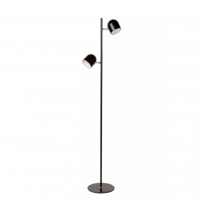 Lucide Skanska Piantana dal design moderno con base in metallo e 2 diffusori LED orientabili Colore: Nero