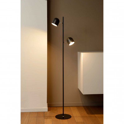 Lucide - Skanska - Piantana dal design moderno con base in metallo e 2 diffusori LED orientabili - 2 Lampadine Led Integrato 5W - Lumen 500x2 - Gradi Kelvin 3000k Luce Calda - IP20 - SKU: 03703/10/