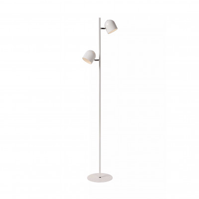Lucide Skanska Piantana dal design moderno con base in metallo e 2 diffusori LED orientabili Colore: Bianco