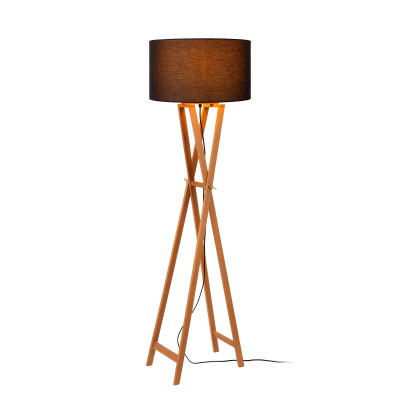 Lucide - Trafalgar - Piantana di design con struttura in legno e diffusore in lino - 1 Lampadina E27 40W - IP20 - SKU: 30763/81/