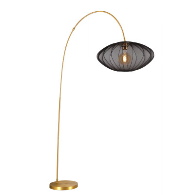 Lucide - Corina - Piantana Lampada da terra con diffusore in tessuto rotondo dal design moderno - 1 Lampadina E27 60W - IP20 - SKU: 03747/60/