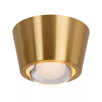 Lucide - Rigon - Plafoniera a LED rotonda con struttura in metallo - Colore: Ottone - 1 Lampadina Led Integrato 7W - Lumen 330 - Gradi Kelvin 3000k Luce Calda - IP20 - SKU: 04116/06/02