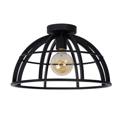 Lucide - Dikra - Plafoniera da soffitto piccola in metallo dal design moderno ed elegante - Colore: Nero - 1 Lampadina E27 60W - IP20 - SKU: 76164/40/30