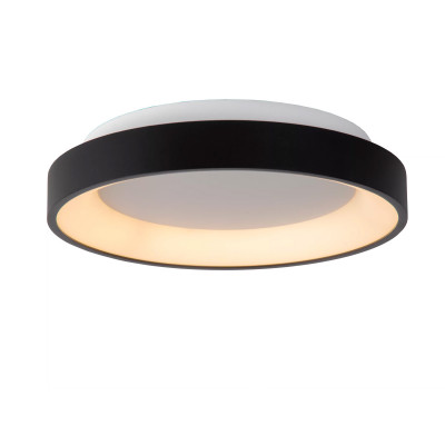 Lucide - Vidal - Plafoniera piccola con struttura rotonda in metallo e diffusore in acrilico - Colore: Nero - 1 Lampadina Led Integrato 20W - Lumen 1700 - Gradi Kelvin 2700k Luce Calda - IP20 - SKU: 46103/20/30