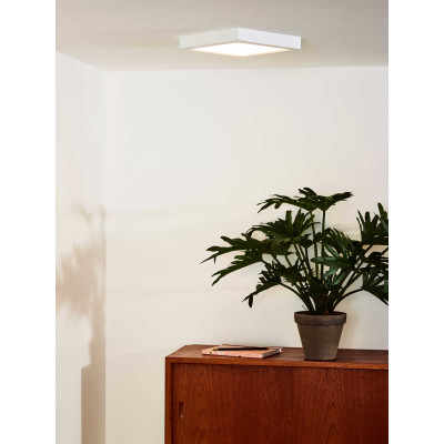 Lucide - Tendo-LED - Plafoniera quadrata a LED con struttura in alluminio dal design semplice - Colore: Bianco - 1 Lampadina Led Integrato 17W - Lumen 1600 - Gradi Kelvin 3000k Luce Calda - IP20 - SKU: 07106/18/31