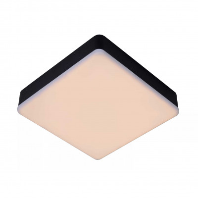 Lucide - Ceres LED - Plafoniera quadrata diffusore a LED dimmerabile struttura in alluminio moderna - Colore: Nero - 1 Lampadina - Led Integrato - 30W - Lumen 2400 - Gradi Kelvin 3000k Luce Calda - 44 - SKU: 28113/30/30