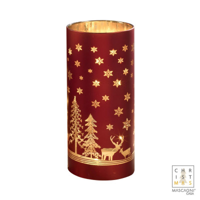 Mascagni Candles Decorazione natalizia Bicchiere con LED Colore: Rosso