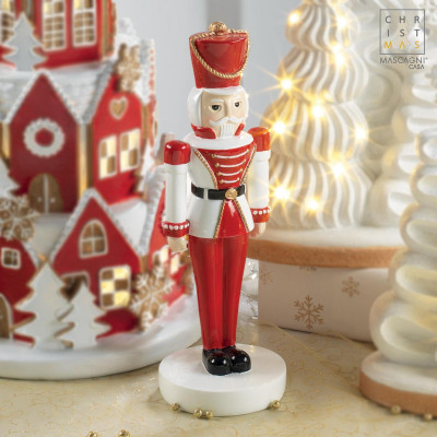  Mascagni - Decorazione natalizia moderna con soldatino in resina - Colore: Bianco/Rosso - SKU: 20UC2323 