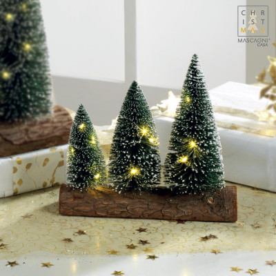  Mascagni - Decorazione natalizia tronco piccolo con alberelli - SKU: C1578 