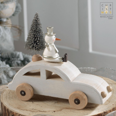  Mascagni - Feeling - Decorazione per la tavola con macchina e pupazzo di neve - SKU: C1548 