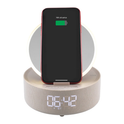 Mascagni - Orologio da tavolo con sveglia e carica cellulare wireless - SKU: 20VN145