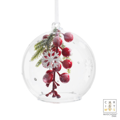  Mascagni - Palla di natale in vetro per alberi d.10 - Colore: Rosso - SKU: 20XC2220 