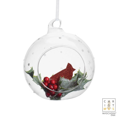  Mascagni - Palla di natale in vetro per albero d.10 - Colore: Rosso - SKU: 20XC2219 