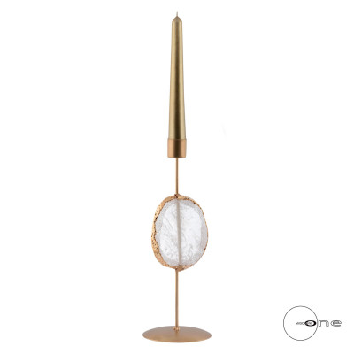 Mascagni - Portacandela dal design elegante h.26 - Colore: Oro - SKU: 20BO1886