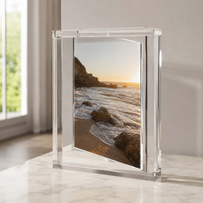 Mascagni Acylic Portafoto con cornice rotante in plexiglass Foto 13x18 Colore: Trasparente