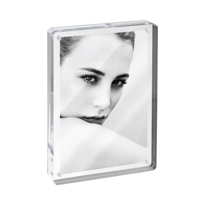 Mascagni - Portafoto da tavolo in plexiglass dal design minimalista - Colore: Trasparente - Foto 10x15 - SKU: 2GXM216