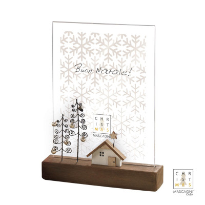  Mascagni - Portafoto natalizio con base in legno - Colore: Legno - Foto 13x18 - SKU: 2IEC2854 