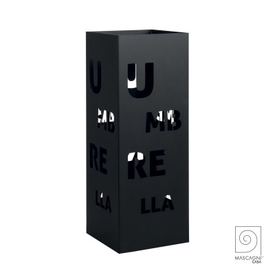 Mascagni - Portaombrelli alto in metallo dal design moderno - Colore: Nero - SKU: 20TSQUARE