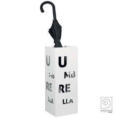 Mascagni - Portaombrelli alto in metallo dal design moderno - Colore: Bianco - SKU: 20QSQUARE