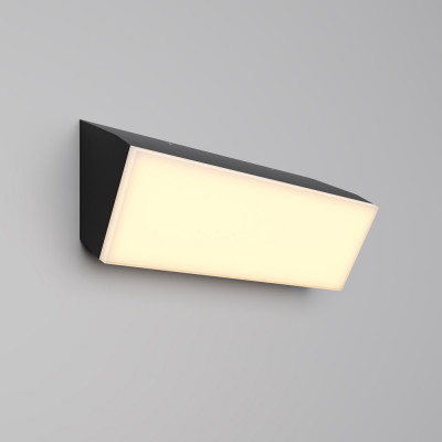 Maytoni - Brick - Applique LED da esterno in alluminio con diffusore orizzontale in acrilico - Colore: Grafite - 1 Lampadina Led Integrato 20W - Lumen 1100 - Gradi Kelvin 3000k Luce Calda - IP54 - SKU: O436WL-L20GF3K