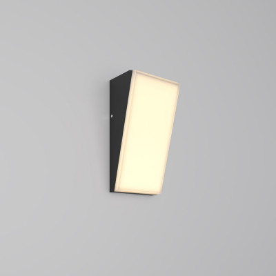 Maytoni - Brick - Applique a LED da esterno in alluminio con diffusore verticale in acrilico - Colore: Grafite - 1 Lampadina Led Integrato 10W - Lumen 1100 - Gradi Kelvin 3000k Luce Calda - IP54 - SKU: O436WL-L10GF3K1