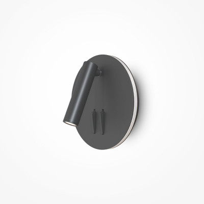 Maytoni - Ios 176 - Applique a LED ultramoderna con paralume orientabile in metallo - Colore: Nero - 1 Lampadina - Led Integrato - 9W - Lumen 550 - Gradi Kelvin 3000k Luce Calda - IP20 - SKU: C176-WL-01-6W-B