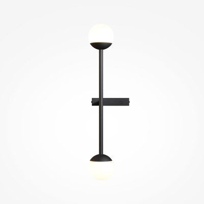 Maytoni - Touch - Applique da parete a LED con struttura in alluminio e doppio diffusore in vetro - Colore: Nero - 2 Lampadine - Led Integrato - 10W - Lumen 900 - Gradi Kelvin 3000k Luce Calda - IP20 - SKU: MOD285WL-L10B3K