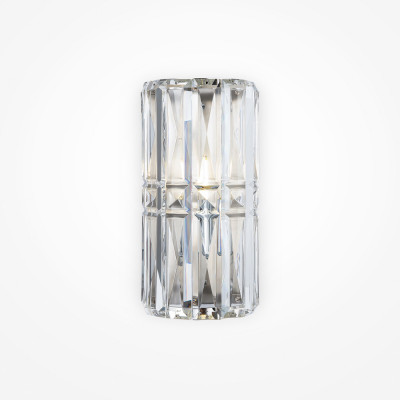 Maytoni - Facet - Applique da parete classica con struttura in metallo e diffusore in vetro - Colore: Nichel - 1 Lampadina E14 60W - IP 20 - SKU: MOD094WL-01CH