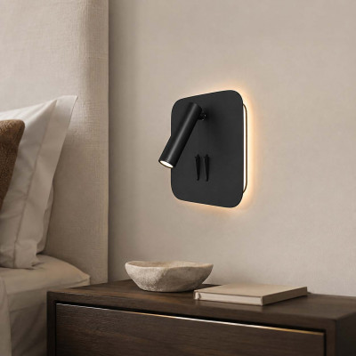 Maytoni Ios 176 Applique da parete con diffusore a led struttura in alluminio dal design moderno Colore: Nero