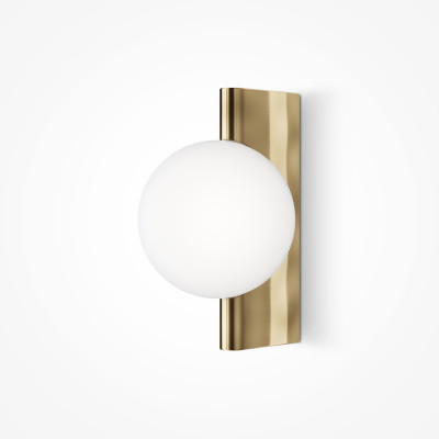 Maytoni - Avant-Garde - Applique da parete elegante con struttura in metallo e paralume in vetro - Colore: Ottone - 1 Lampadina - G9 - 25W - IP 20 - SKU: MOD324WL-01BS